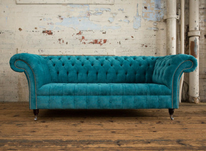Chesterfield Original Sofa Couch Textile Sofas Couches Upholstery Fabric New